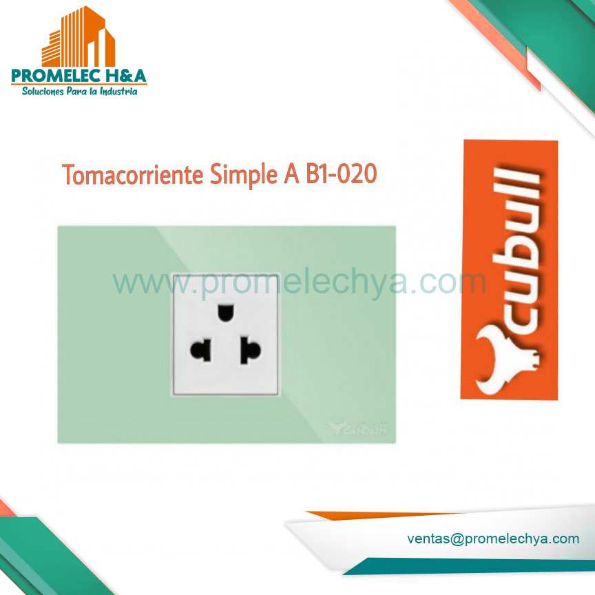 TOMACORRIENTE SIMPLE L/T B1 VERDE CUBULL