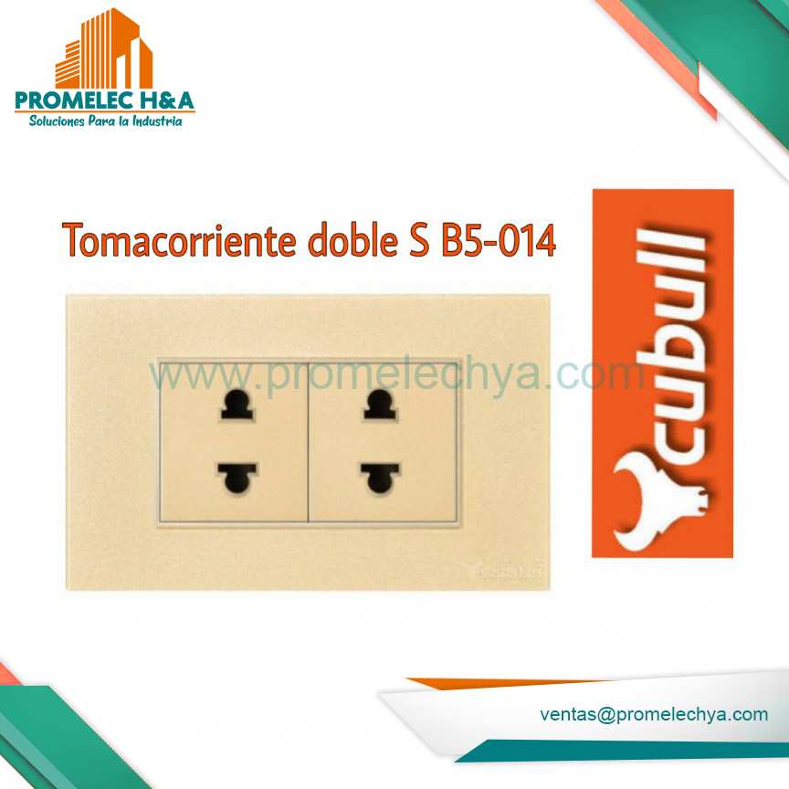 TOMACORRIENTE DOBLE B5 DORADO CUBULL