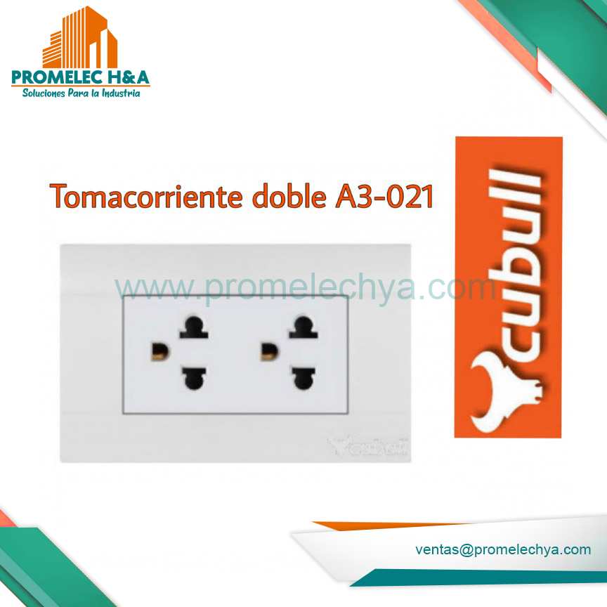 TOMACORRIENTE DOBLE L/T A3 BLANCO CUBULL