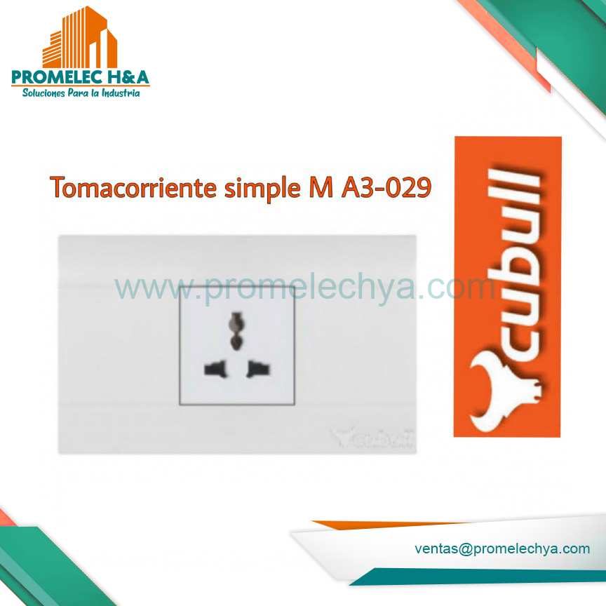 TOMACORRIENTE SIMPLE A3 BLANCO CUBULL