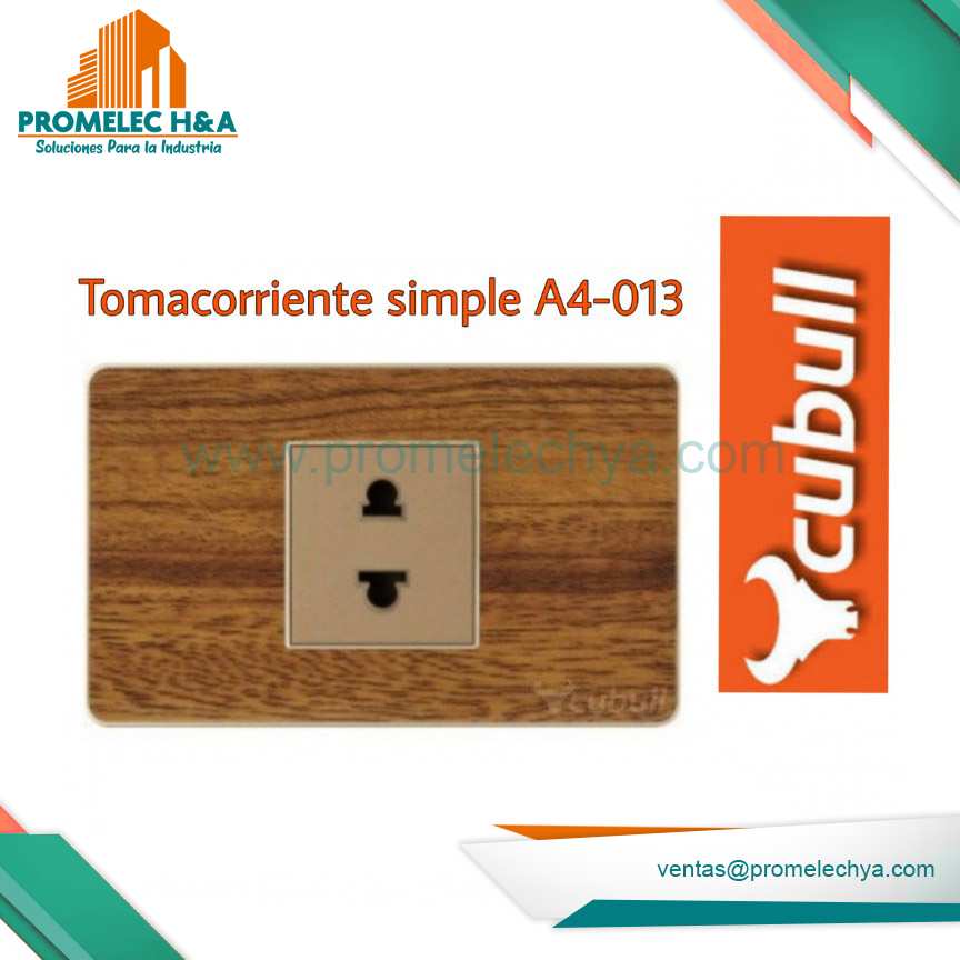 TOMACORRIENTE SIMPLE A4 MADERA CUBULL