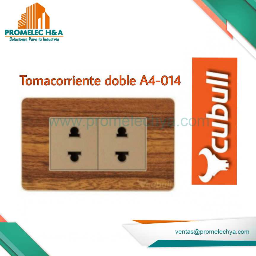 TOMACORRIENTE DOBLE A4 MADERA CUBULL
