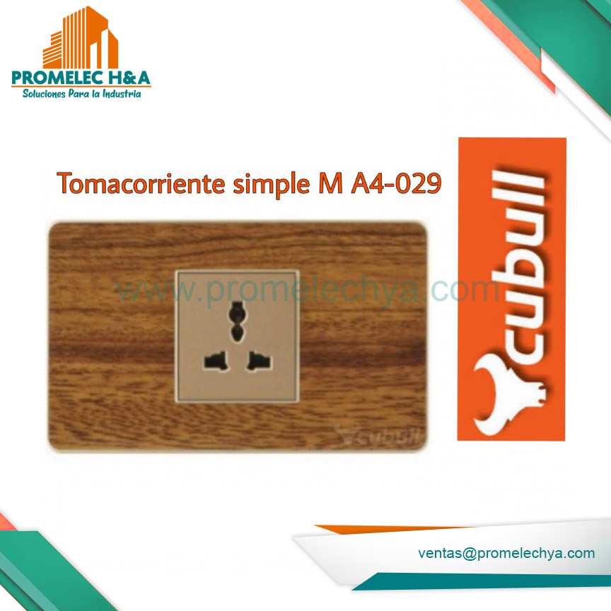 TOMACORRIENTE SIMPLE A4 MADERA CUBULL