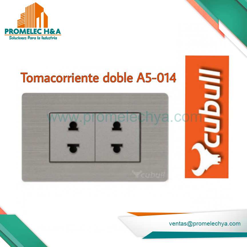 TOMACORRIENTE DOBLE A5 PLATEADO CUBULL