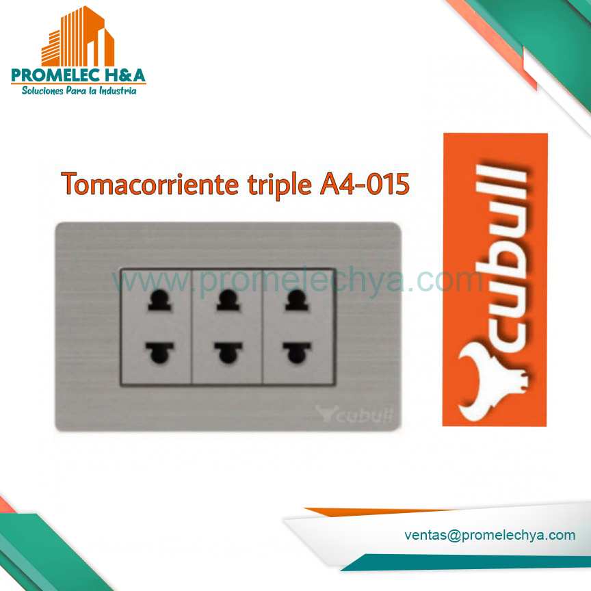 TOMACORRIENTE TRIPLE A5 PLATEADO CUBULL