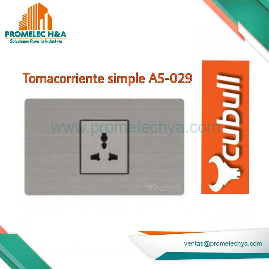 TOMACORRIENTE SIMPLE A5 PLATEADO CUBULL