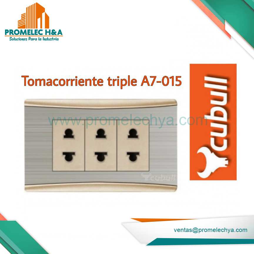 TOMACORRIENTE TRIPLE A6 PLATEADO/ DORADO CUBULL