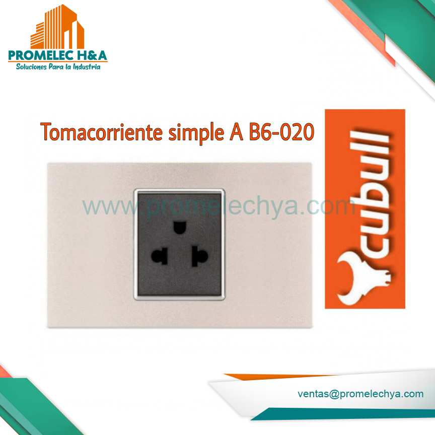 TOMACORRIENTE SIMPLE L/T B6 ROSADO CUBULL