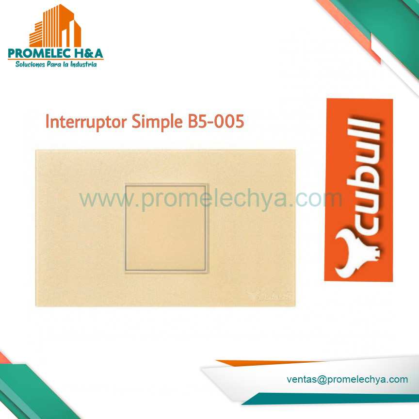 INTERRUPTOR SIMPLE B5 DORADO LISO CUBULL