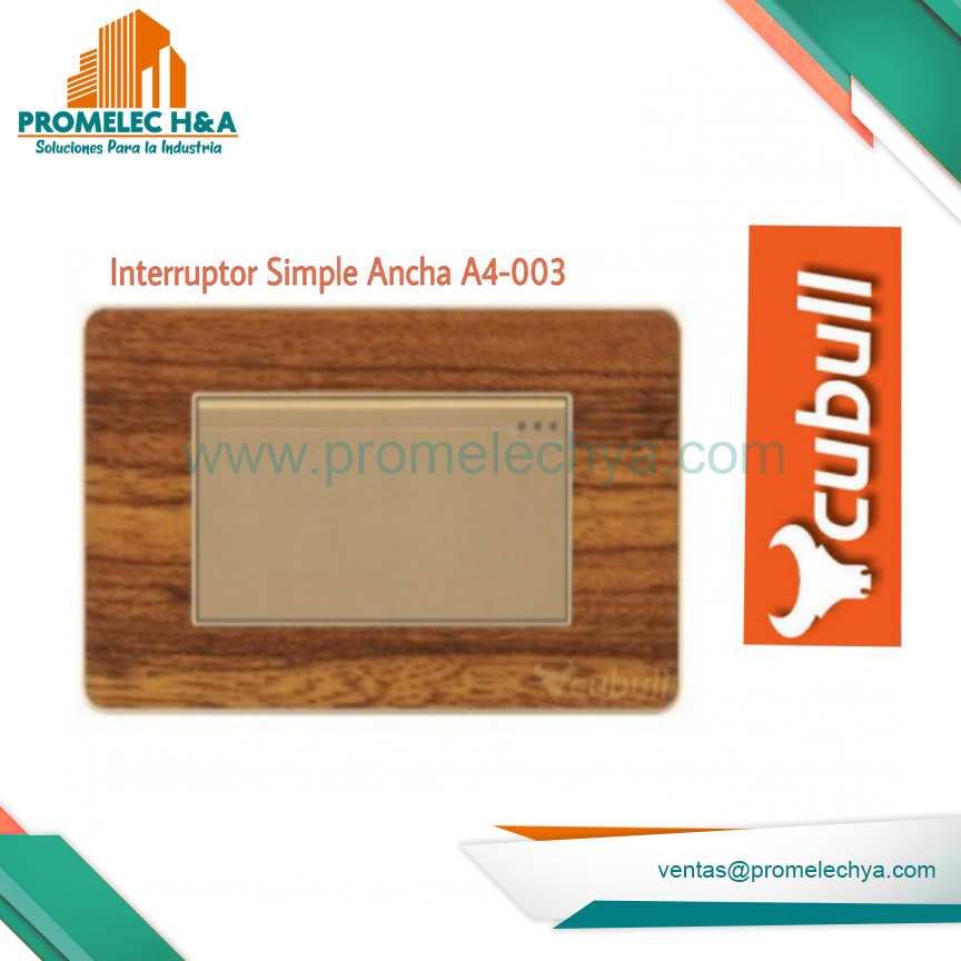 INTERRUPTOR SIMPLE ANCHO A4 MADERA CUBULL