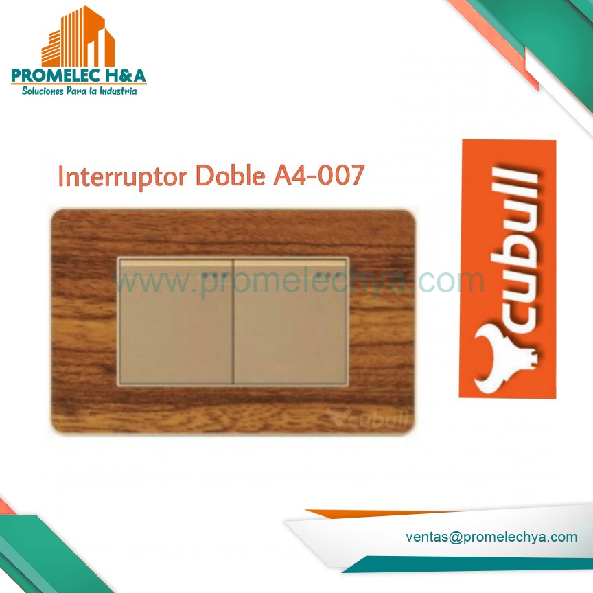 INTERRUPTOR DOBLE A4 MADERA CUBULL