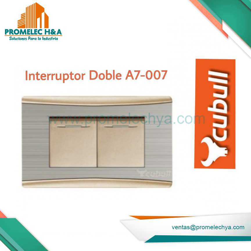 INTERRUPTOR DOBLE A7 DORADO / PLATEADO CUBULL