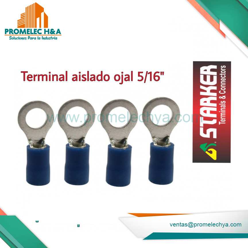 TERMINAL AISLADO TIPO OJAL AZUL 5/16