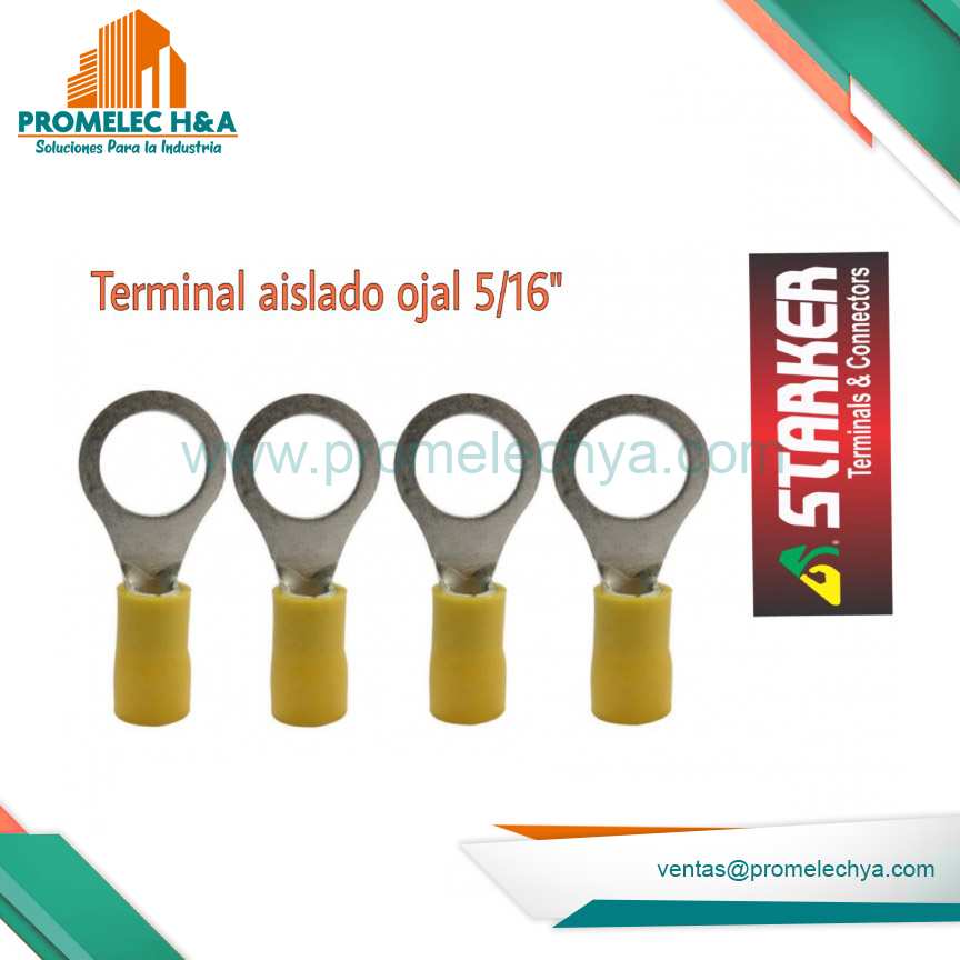 TERMINAL AISLADO TIPO OJAL AMARILLO 5/16