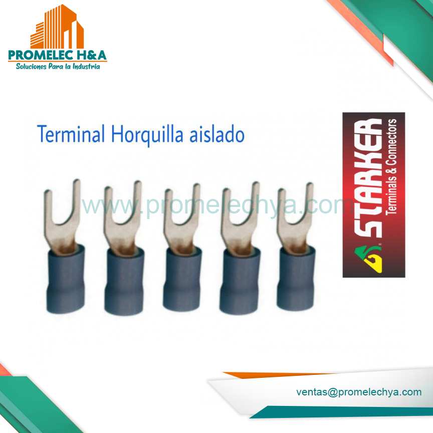 TERMINAL AISLADO TIPO HORQUILLA AZUL