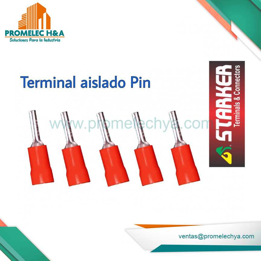 TERMINAL AISLADO TIPO PIN ROJO