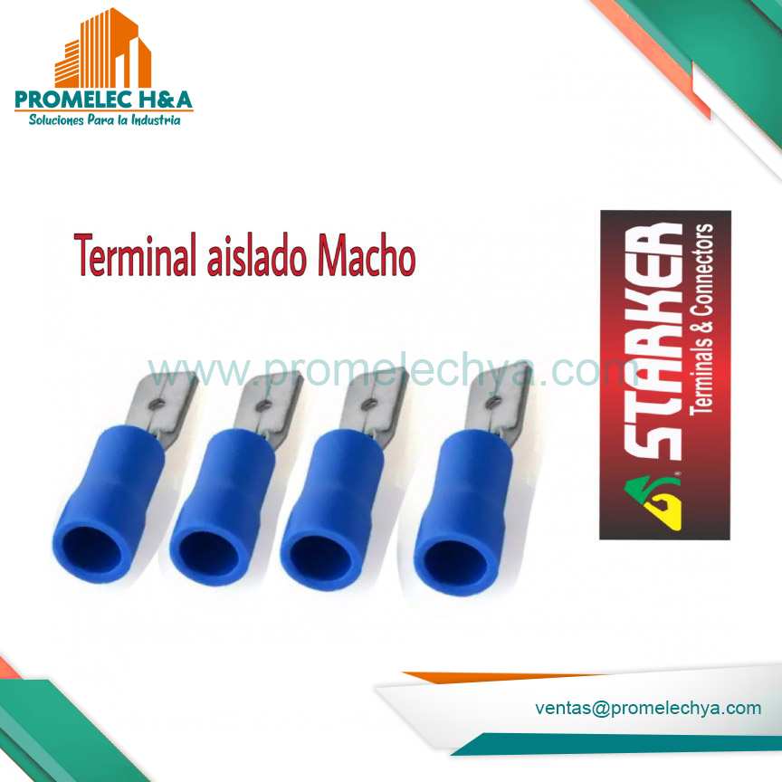 TERMINAL AISLADO TIPO MACHO AZUL