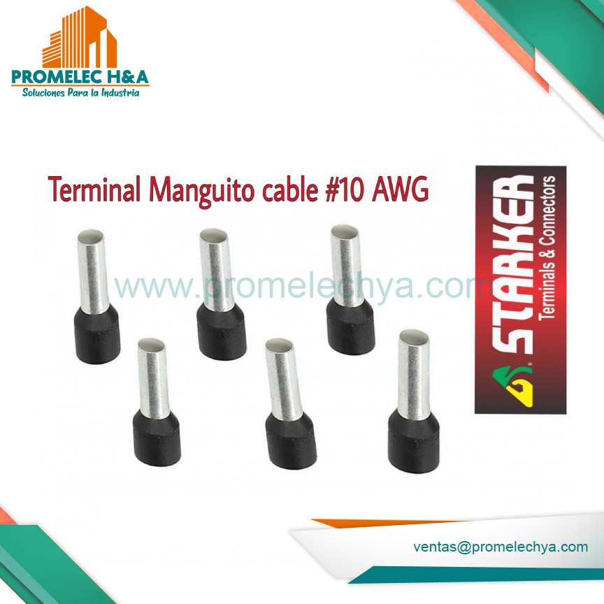 TERMINAL TUBULAR NEGRO (10 AWG-6mm2)