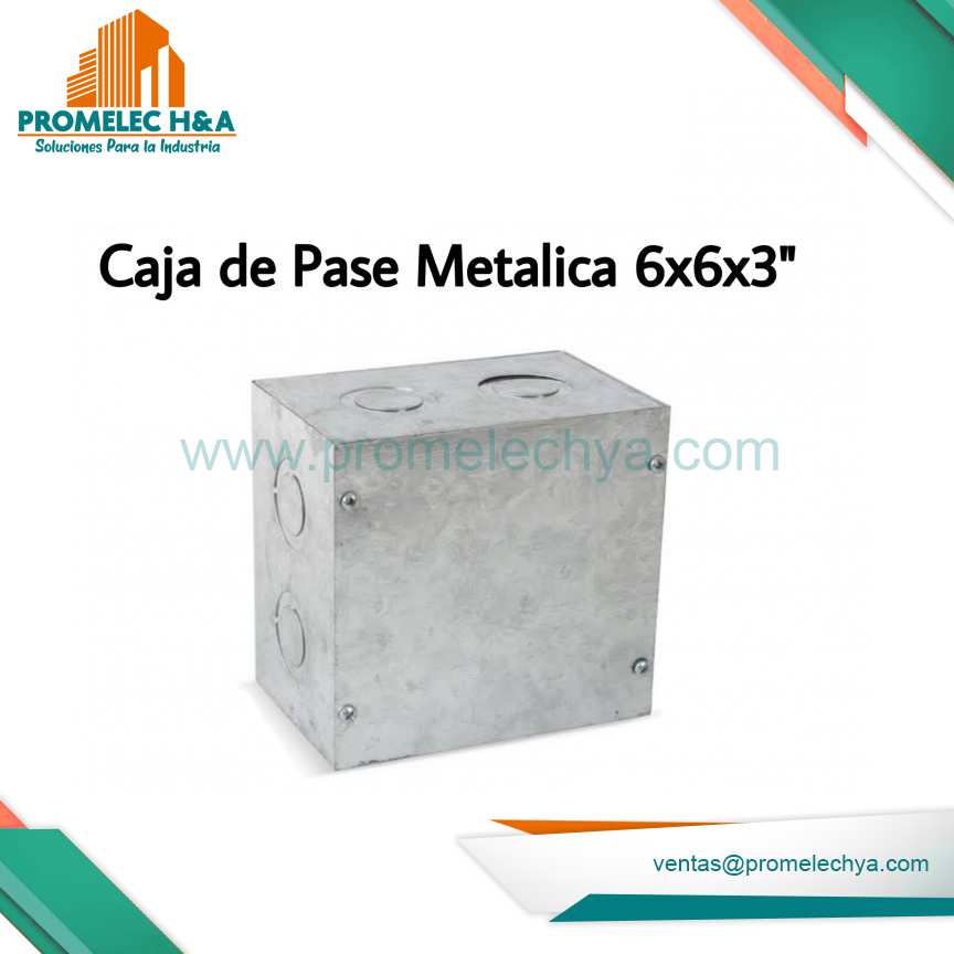 CAJA DE PASE METALICA  6x6x3´´