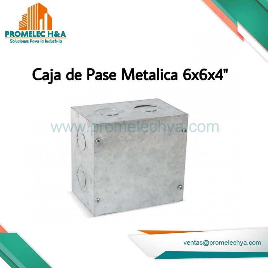 CAJA DE PASE METALICA  6x6x4´´