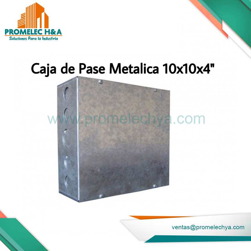 CAJA DE PASE METALICA  10x10x4´´