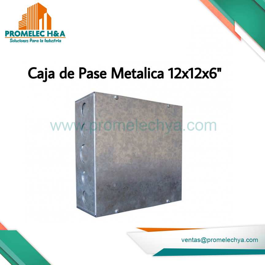 CAJA DE PASE METALICA  12x12x6´´
