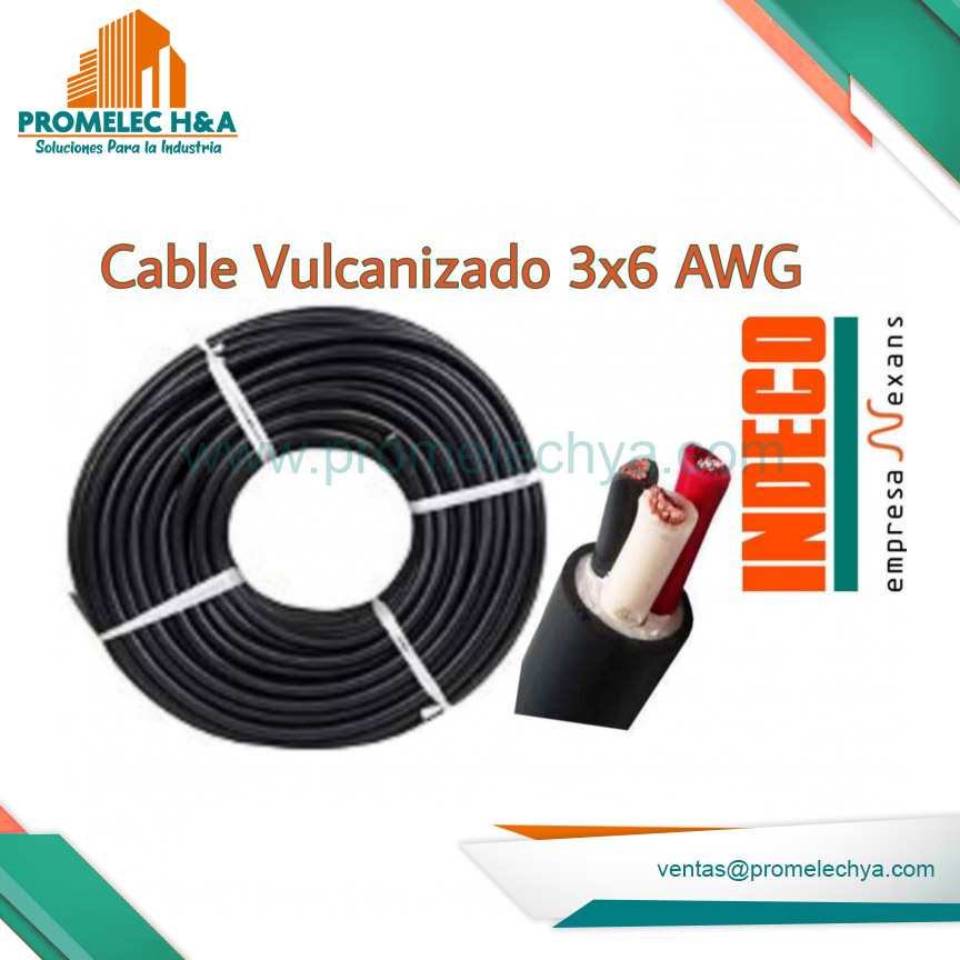 CABLE VULCANIZADO 3X6 AWG x 100M