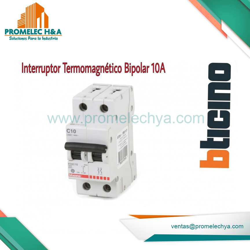 INTERRUPTOR TERMOMAGNÉTICO BIPOLAR 10A