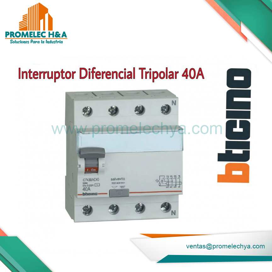 INTERRUPTOR DIFERENCIAL TRIPOLAR 40 A