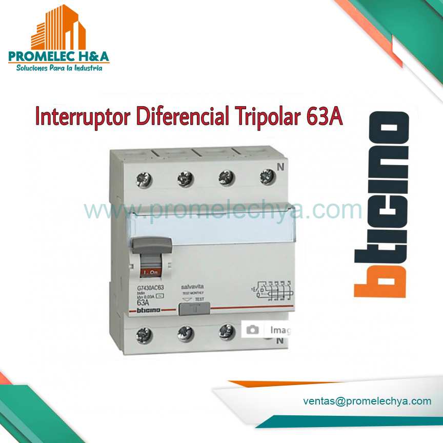 INTERRUPTOR DIFERENCIAL TRIPOLAR 63 A