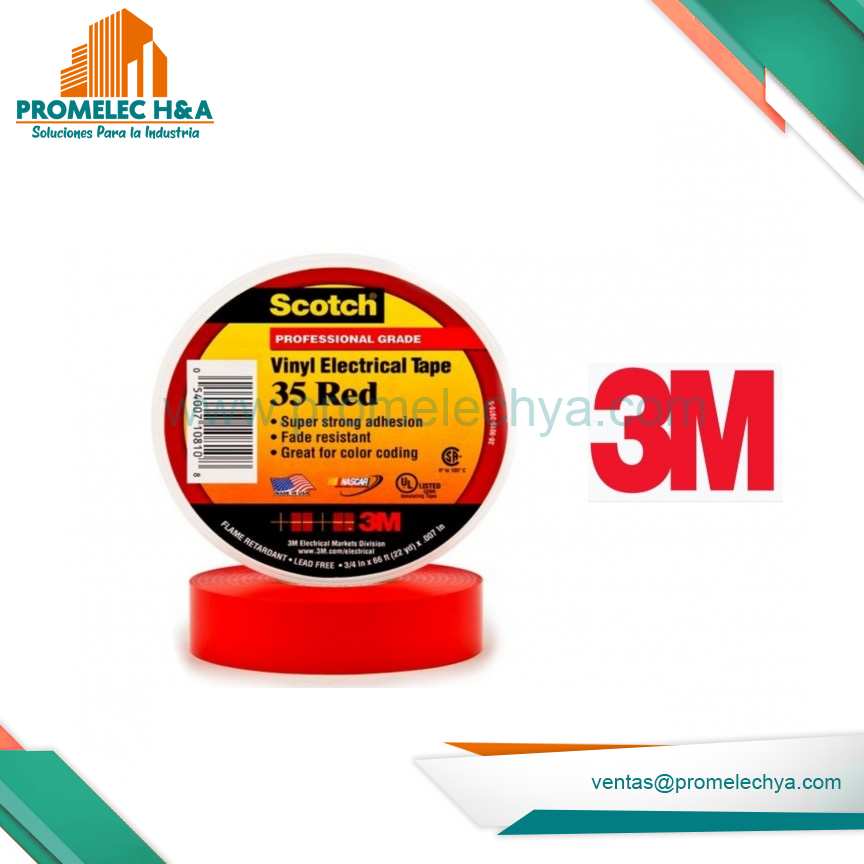 CINTA SCOTCH 35 ROJO 3M
