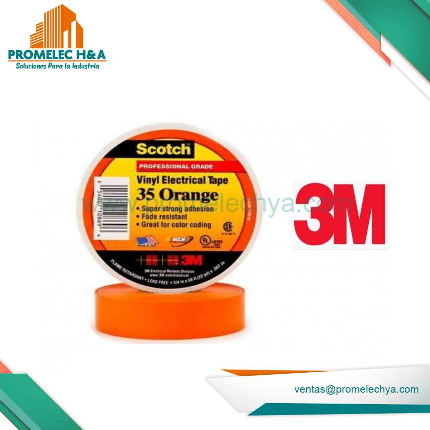 CINTA SCOTCH 35 NARANJA 3M