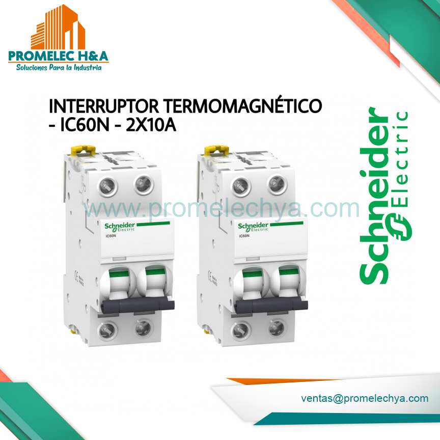 INTERRUPTOR TERMOMAGNÉTICO - IC60N - 2X10A  - SCHNEIDER