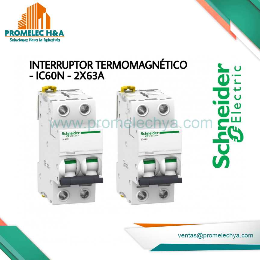 INTERRUPTOR TERMOMAGNÉTICO - IC60N - 2X63A  - SCHNEIDER