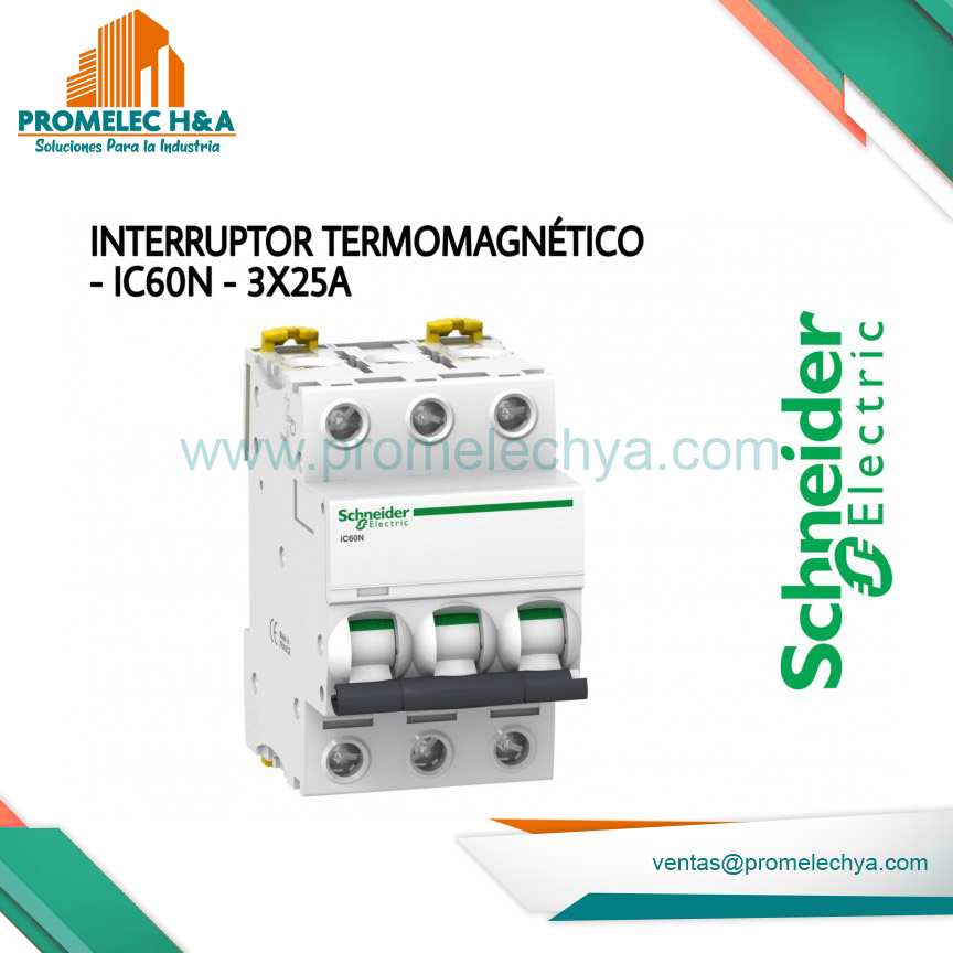 INTERRUPTOR TERMOMAGNÉTICO - IC60N - 3X25A  - SCHNEIDER