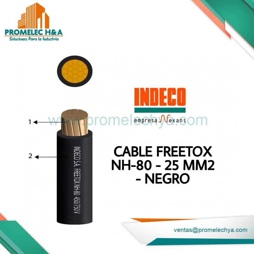CABLE FREETOX NH-80 25MM°- NEGRO - INDECO