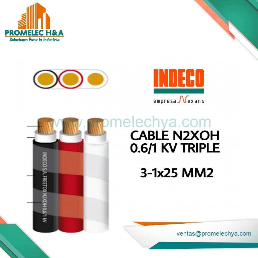CABLE N2XOH 0.6/1 KV TRIPLE - 25 MM2 - INDECO
