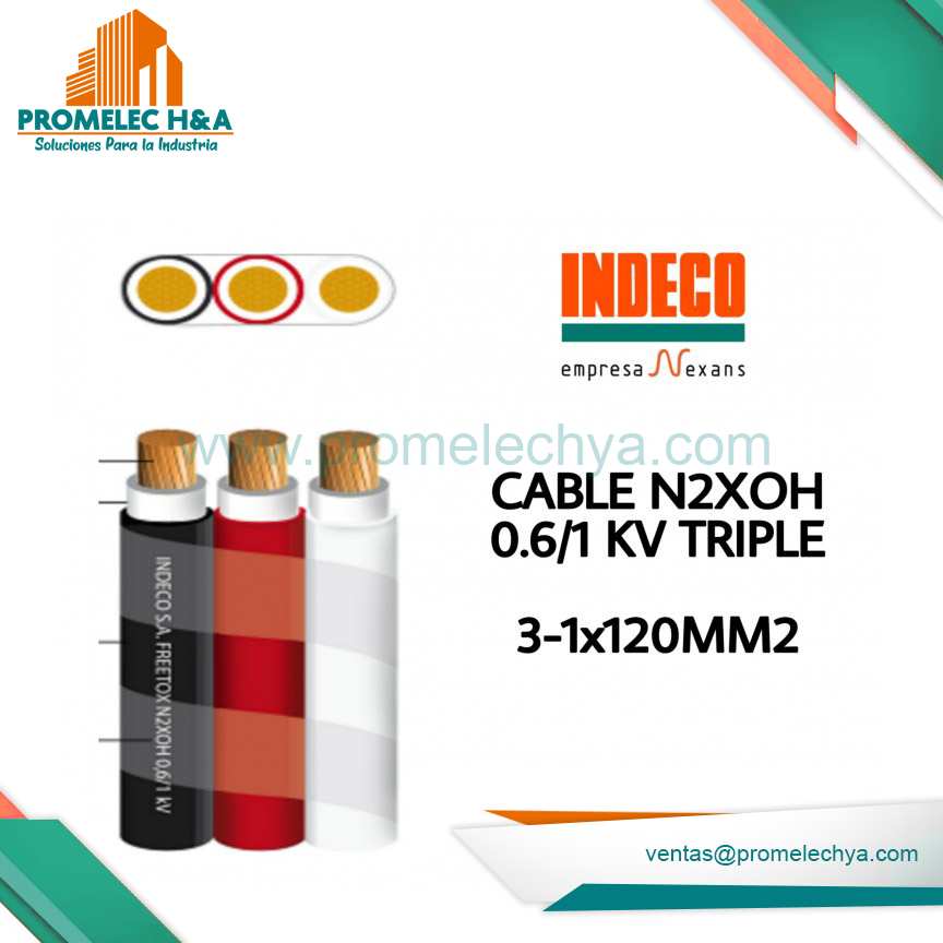 CABLE N2XOH 0.6/1 KV TRIPLE - 120 MM2 - INDECO