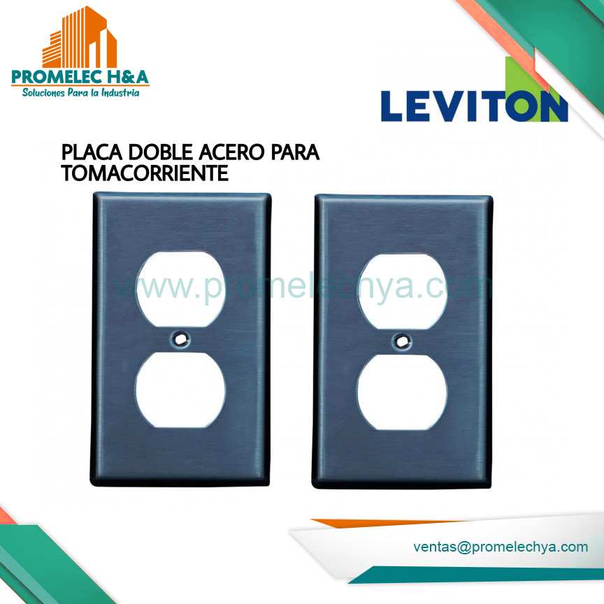 PLACA DOBLE NYLON P/TOMACORRIENTE ACERO