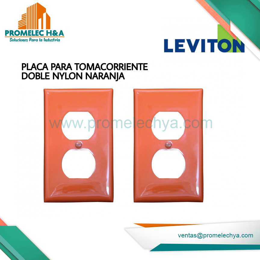 PLACA DOBLE NYLON P/TOMACORRIENTE NARANJA