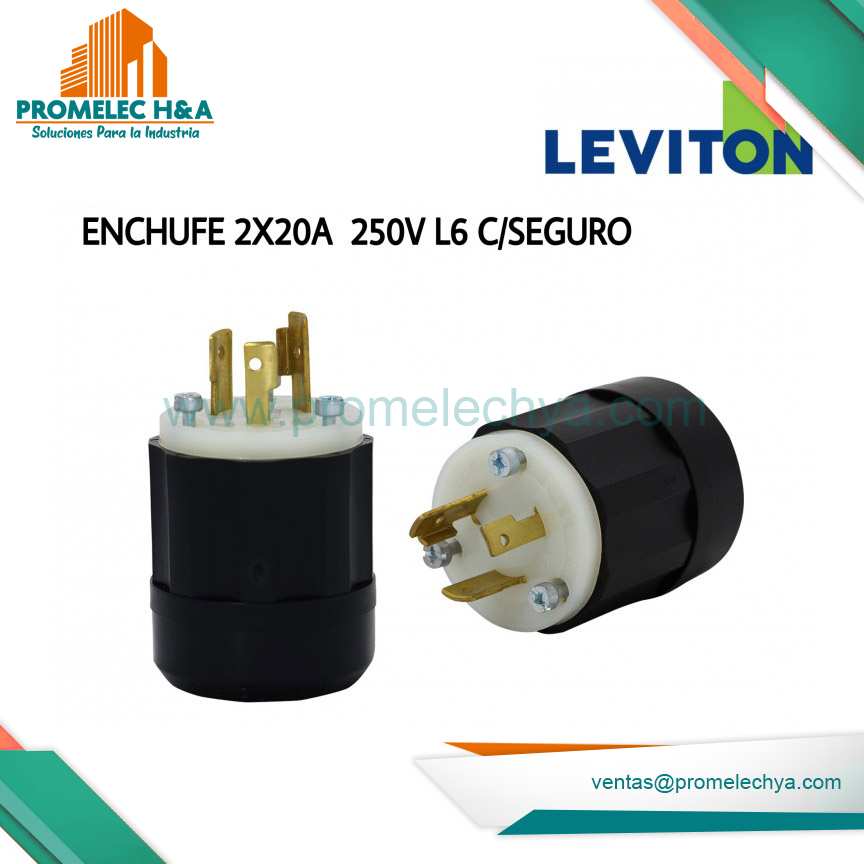 ENCHUFE 2x20A 250V L6 C/SEGURO