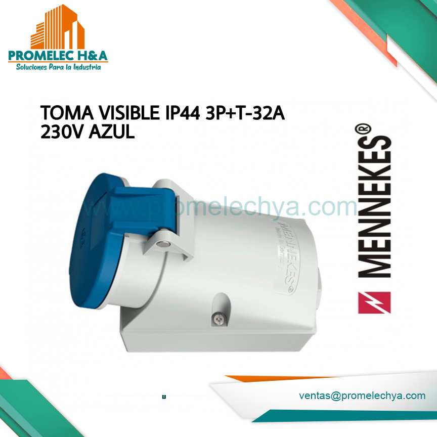 TOMA VISIBLE IP44 3P+T-32A 230V-AZUL