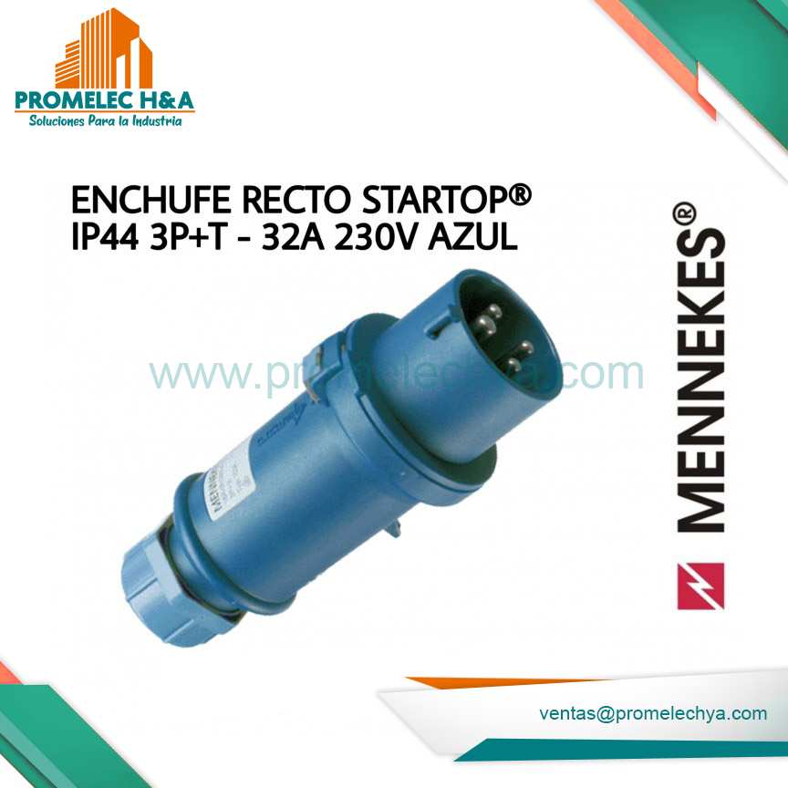 ENCHUFE RECTO STARTOP® IP44 3P+T 32A 230V AZUL