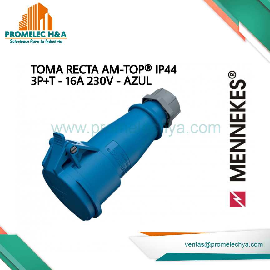 TOMA RECTA AM-TOP® IP44 3P+T 16A 230V AZUL