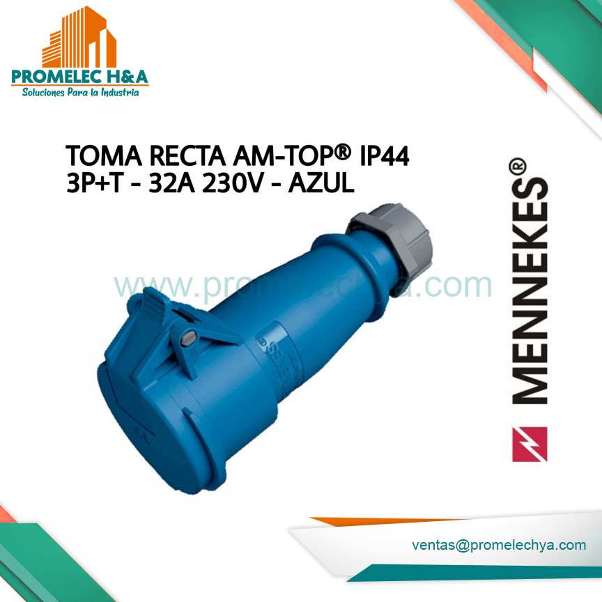 TOMA RECTA AM-TOP® IP44 3P+T 32A 230V AZUL