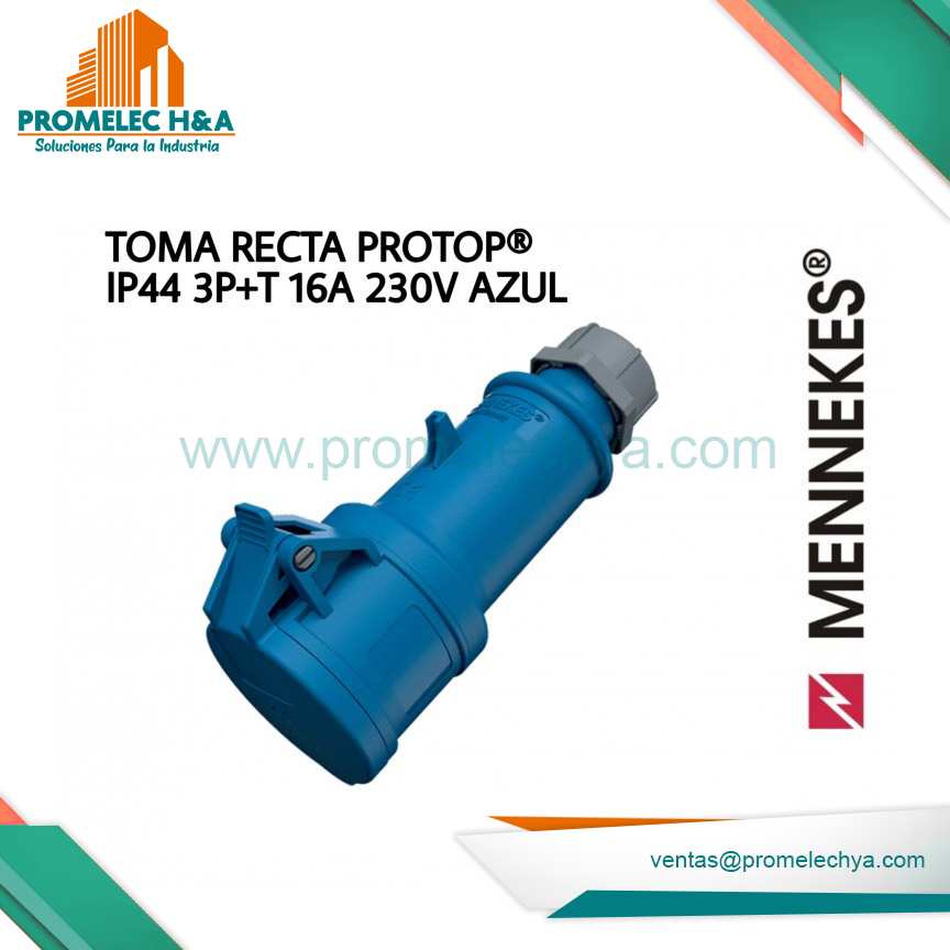 TOMA RECTA PROTOP® IP44 3P+T 16A 230V AZUL