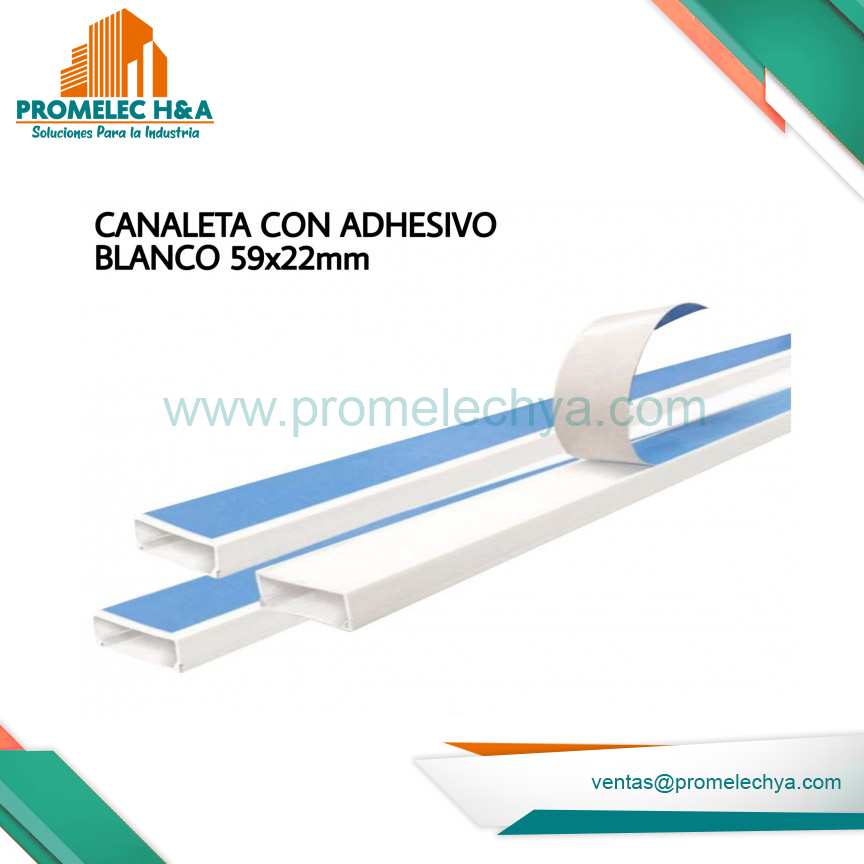CANALETA CON ADHESIVO BLANCO 59x22mm