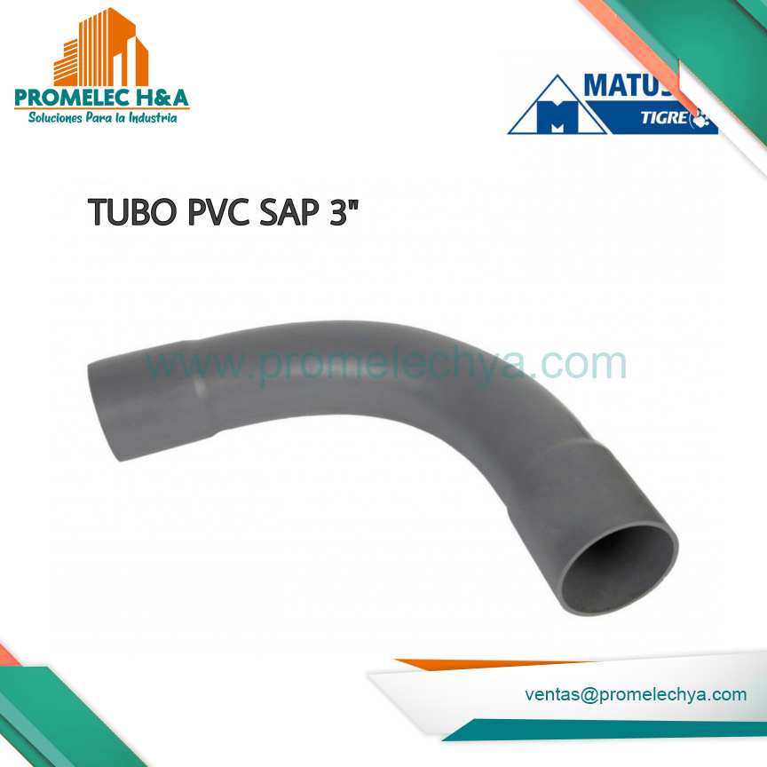 CURVA PVC SAP 3´´